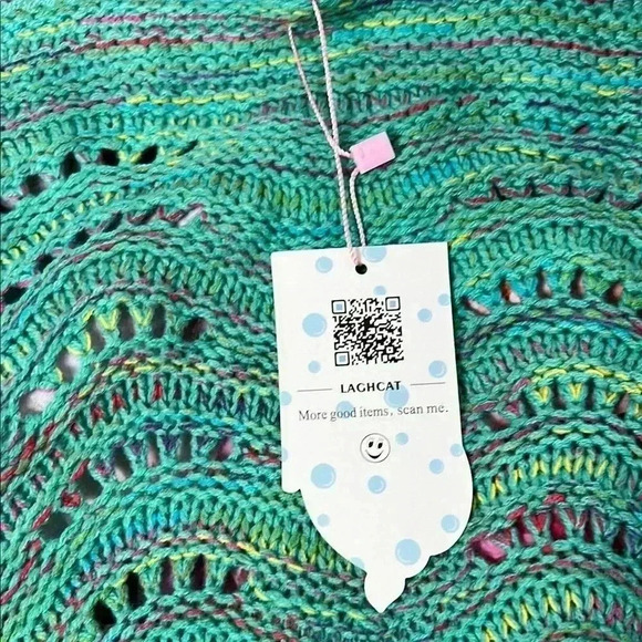 Green Mermaid Tail knitted Blanket - Picture 4 of 7